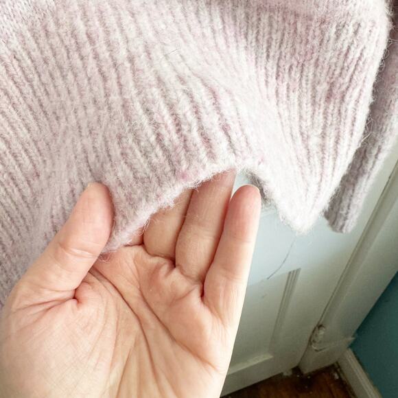 Ann Taylor Wool Blend Mock Neck Fuzzy Sweater Pink Preppy Lagenlook Feminine S - Picture 15 of 15